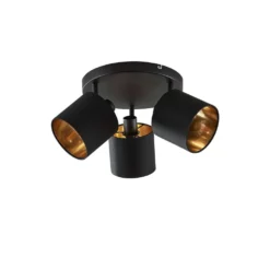 Vasilia 3 Plafondlamp Black/Gold - Lindby - Koop Online
