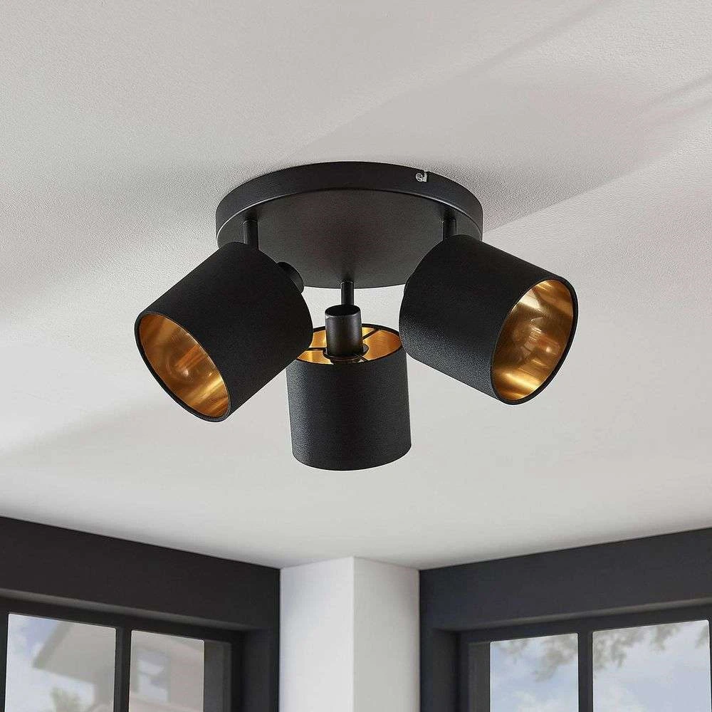 Vasilia 3 Plafondlamp Black/Gold - Lindby - Koop Online - Image 3