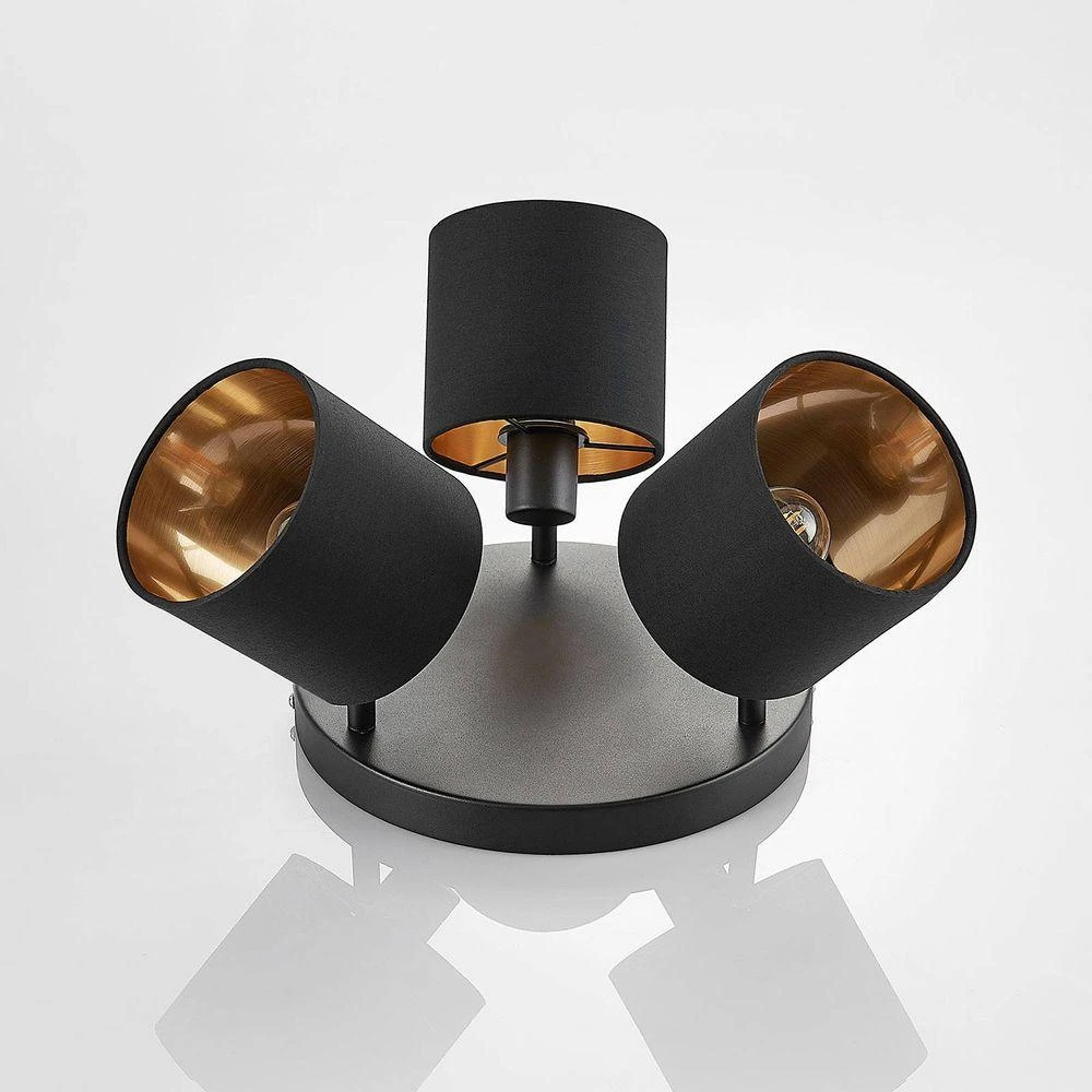 Vasilia 3 Plafondlamp Black/Gold - Lindby - Koop Online - Image 5