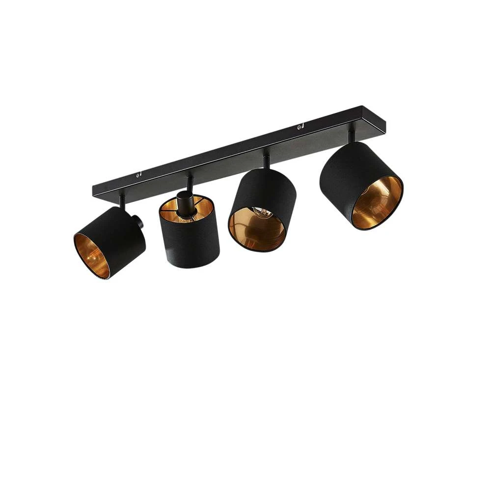 Vasilia 4 Plafondlamp Black/Gold - Lindby - Koop Online
