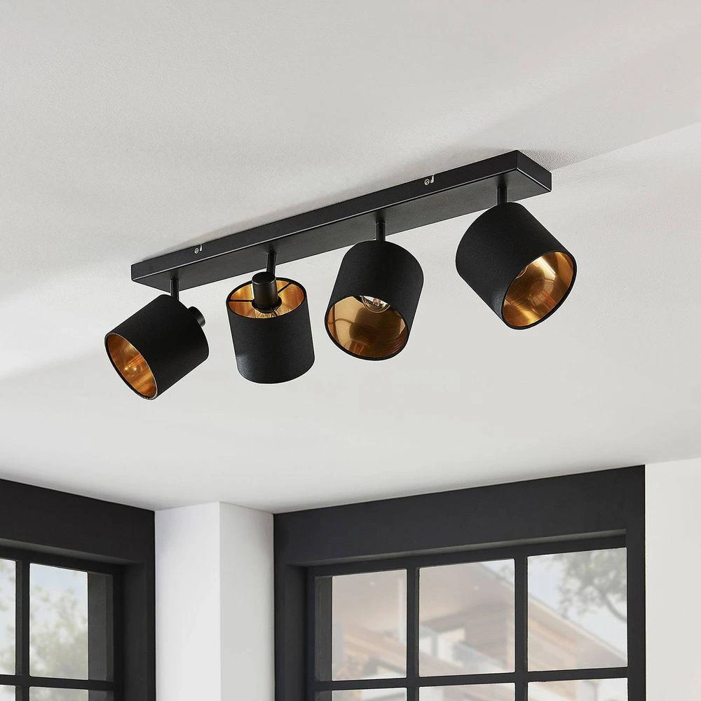 Vasilia 4 Plafondlamp Black/Gold - Lindby - Koop Online - Image 3