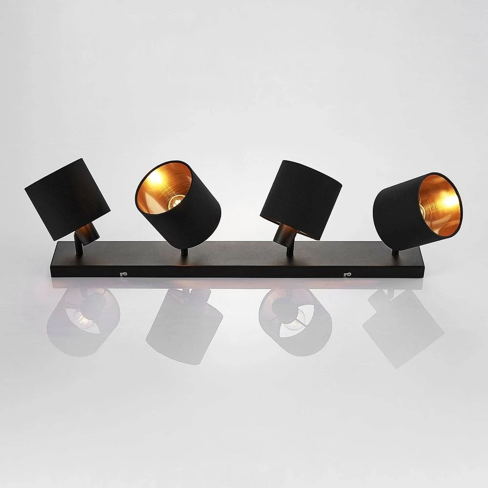 Vasilia 4 Plafondlamp Black/Gold - Lindby - Koop Online - Image 6