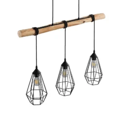Eldarion 3 Hanglamp Black/Wood - Lindby - Koop Online