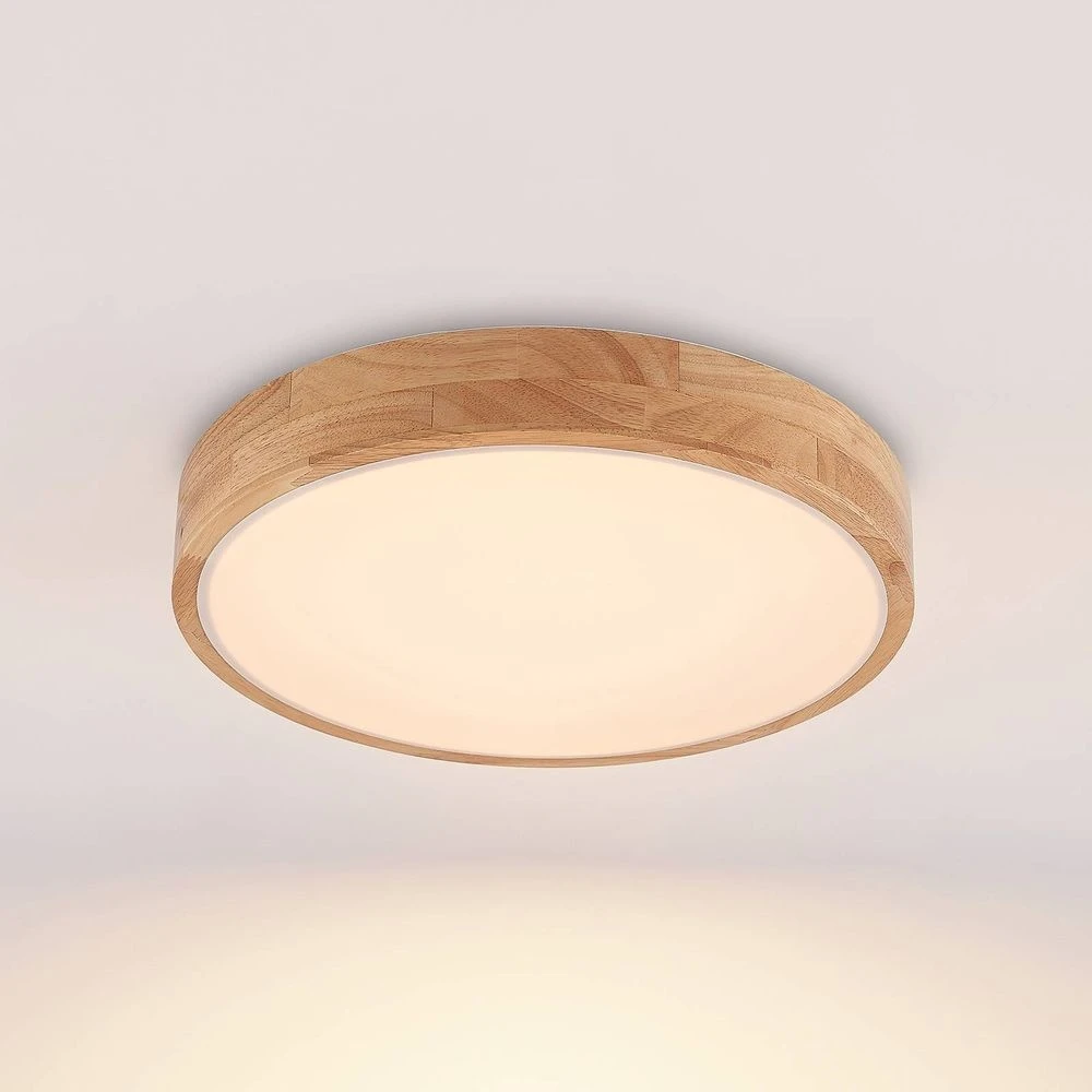 Milada Plafondlamp Wood/White - Lindby - Koop Online - Image 2