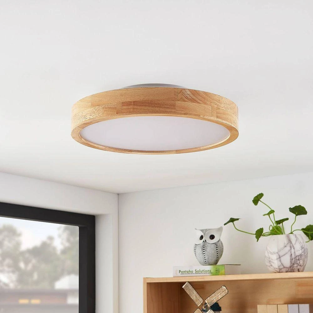 Milada Plafondlamp Wood/White - Lindby - Koop Online - Image 4