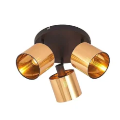 Joudy 3 Round Plafondlamp Brass/Black - Lindby - Koop Online