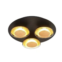 Erin 3 Round 3 Plafondlamp Black/Gold - Lindby - Koop Online