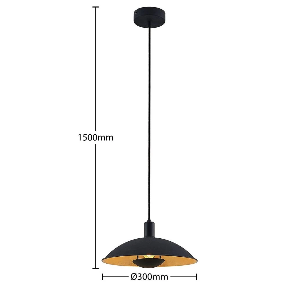 Narisara Hanglamp Ø30 Black/Gold - Lindby - Koop Online - Image 3