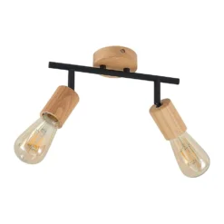 Magniva 2 Plafondlamp Wood/Black - Lindby - Koop Online