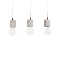 Jasper 3 Hanglamp Wood/Black/Grey - Envostar - Koop Online