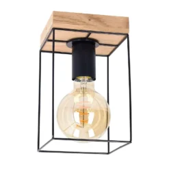 Gretter Plafondlamp Wood/Black - Envostar - Koop Online