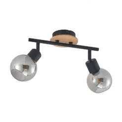 Eridia 2 Plafondlamp Black/Wood - Lindby - Koop Online