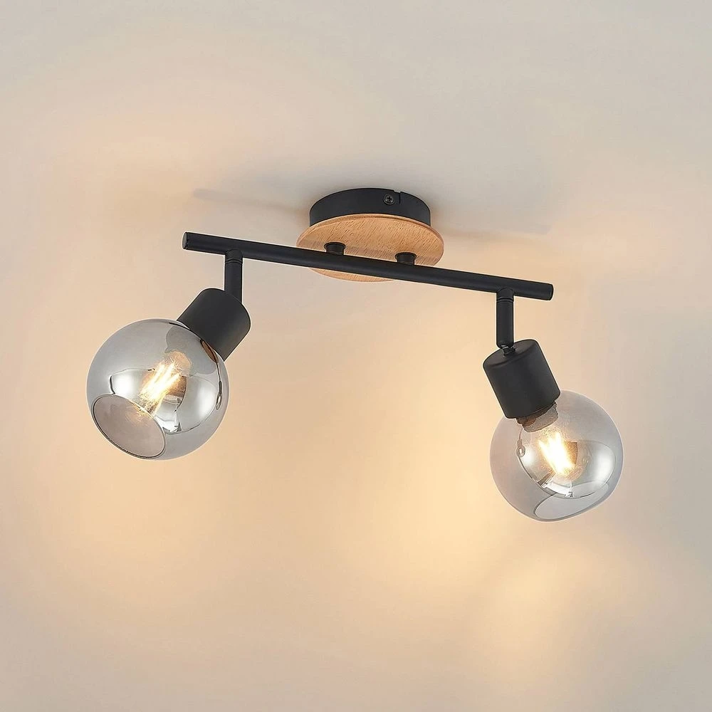 Eridia 2 Plafondlamp Black/Wood - Lindby - Koop Online - Image 4