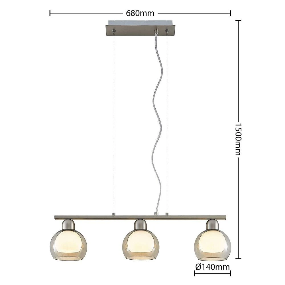 Kaiya 3 Hanglamp L14 Nickel - Lucande - Koop Online - Image 3