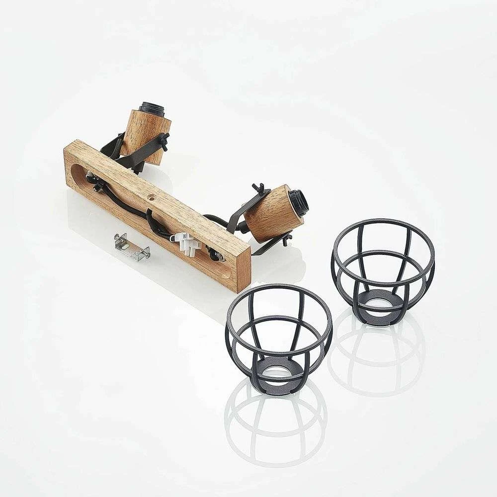 Flintos 2 Plafondlamp Wood/Black - Lindby - Koop Online - Image 6