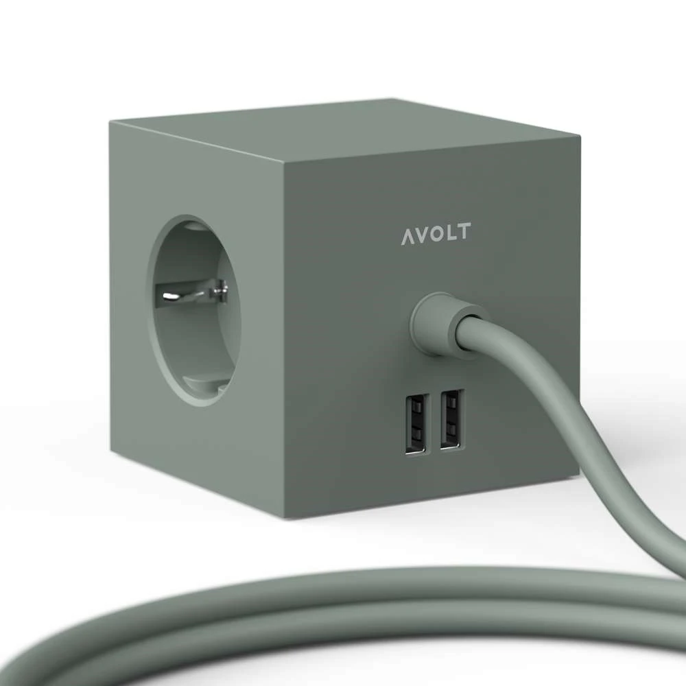 Square 1 USB A & Magnet 1,8m Oak Green - Avolt - Koop Online - Image 5