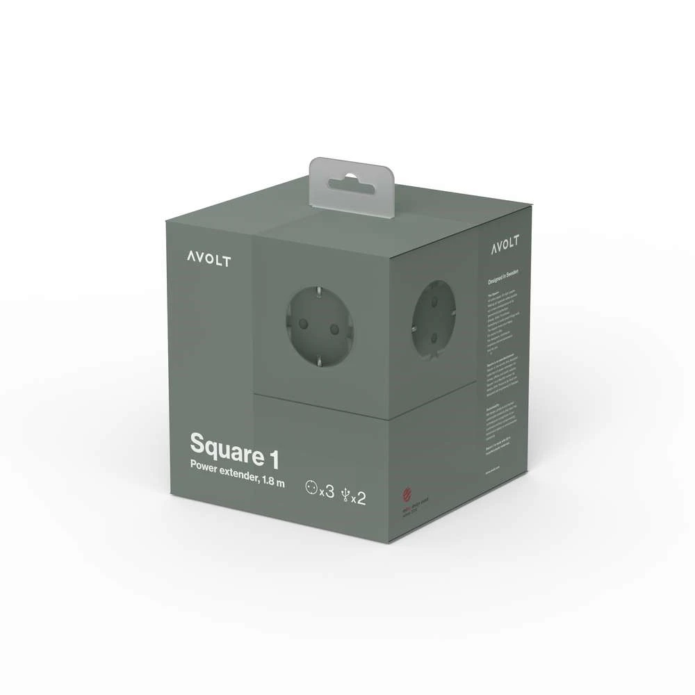 Square 1 USB A & Magnet 1,8m Oak Green - Avolt - Koop Online - Image 6