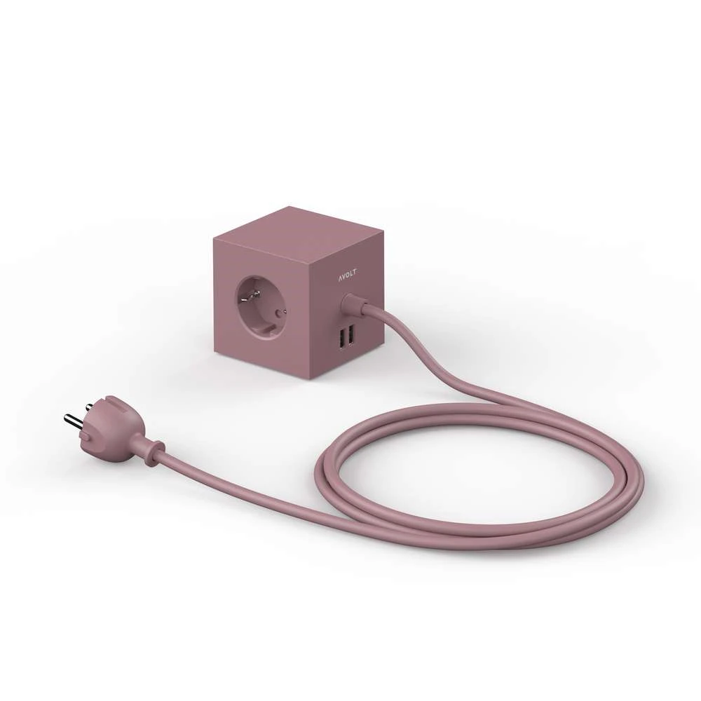 Square 1 USB A & Magnet 1,8m Rusty Red - Avolt - Koop Online