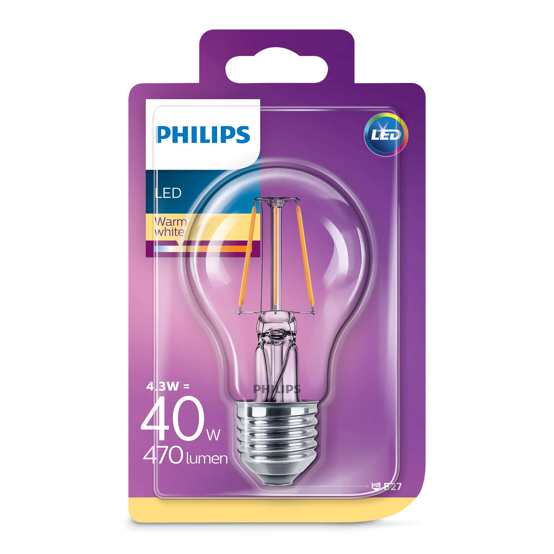 Lichtbron LED 4W (470Lm) Filament E27 - Philips - Koop Online - Image 2